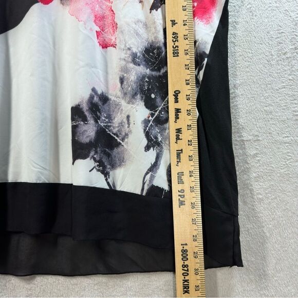 CJ Banks Black Floral Knit Top Stretch Sparkle Accent Plus 2X - Picture 6 of 8